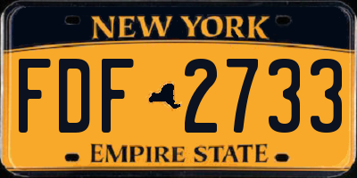 NY license plate FDF2733