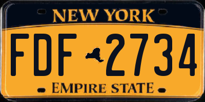 NY license plate FDF2734
