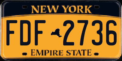 NY license plate FDF2736