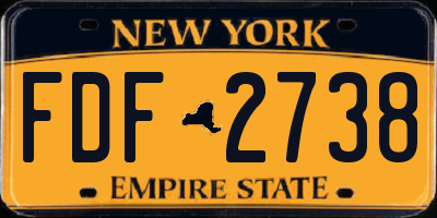 NY license plate FDF2738