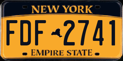 NY license plate FDF2741