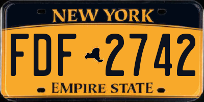 NY license plate FDF2742