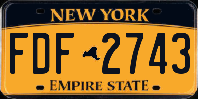NY license plate FDF2743
