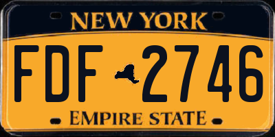 NY license plate FDF2746