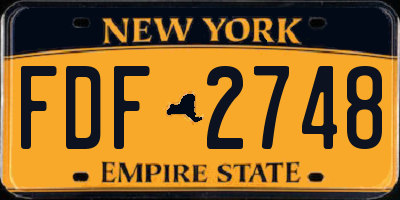 NY license plate FDF2748