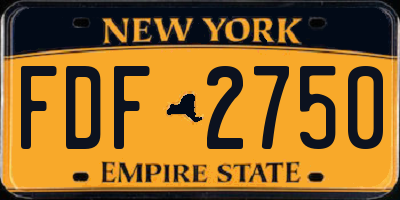 NY license plate FDF2750