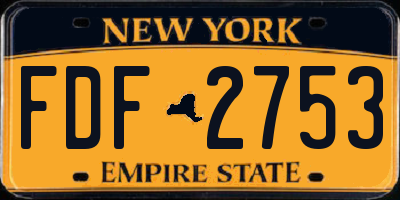 NY license plate FDF2753
