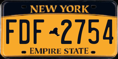 NY license plate FDF2754