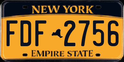 NY license plate FDF2756