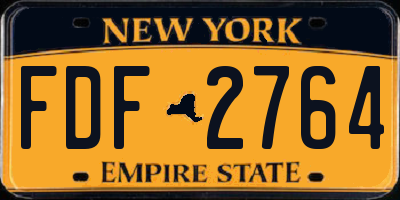 NY license plate FDF2764