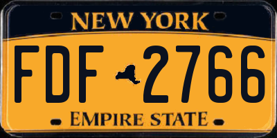 NY license plate FDF2766