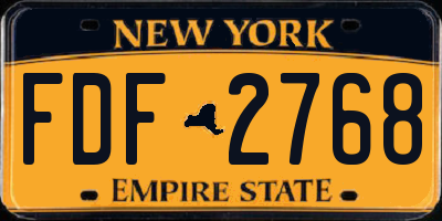 NY license plate FDF2768