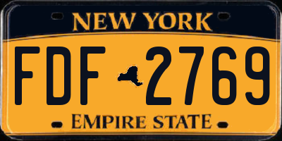NY license plate FDF2769