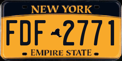 NY license plate FDF2771