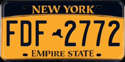NY license plate FDF2772