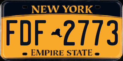 NY license plate FDF2773