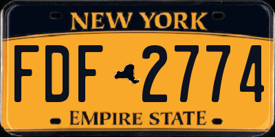NY license plate FDF2774
