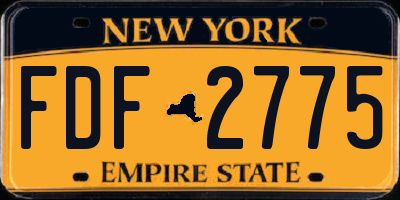 NY license plate FDF2775