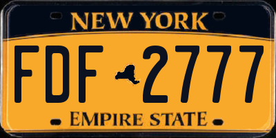 NY license plate FDF2777