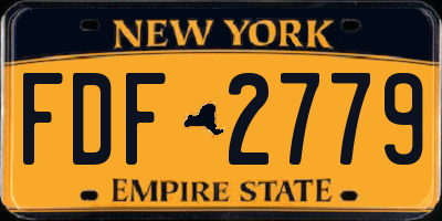 NY license plate FDF2779