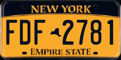 NY license plate FDF2781