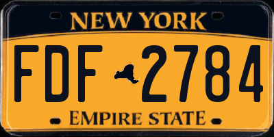 NY license plate FDF2784