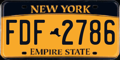 NY license plate FDF2786