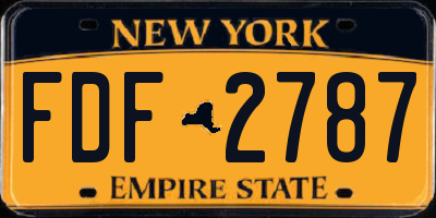 NY license plate FDF2787