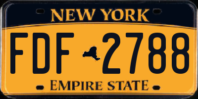 NY license plate FDF2788