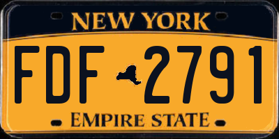 NY license plate FDF2791