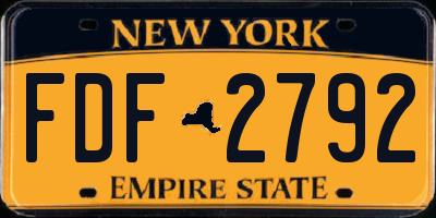 NY license plate FDF2792