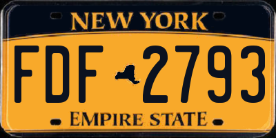 NY license plate FDF2793