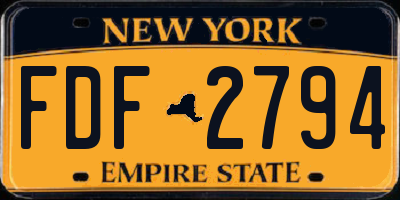 NY license plate FDF2794