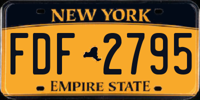 NY license plate FDF2795