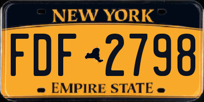 NY license plate FDF2798