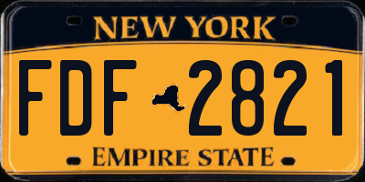 NY license plate FDF2821