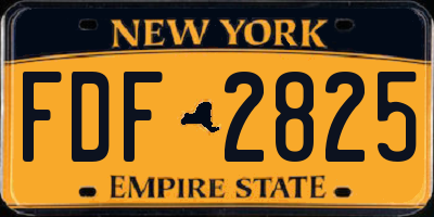 NY license plate FDF2825