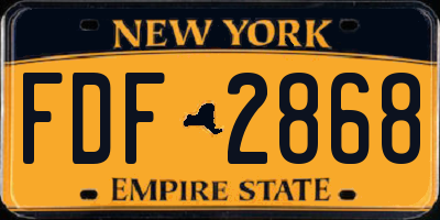 NY license plate FDF2868