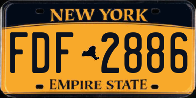 NY license plate FDF2886