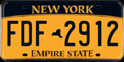 NY license plate FDF2912