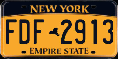 NY license plate FDF2913