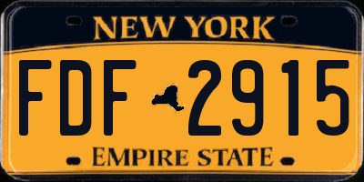 NY license plate FDF2915