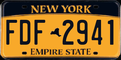 NY license plate FDF2941