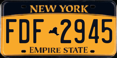 NY license plate FDF2945
