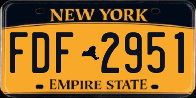 NY license plate FDF2951