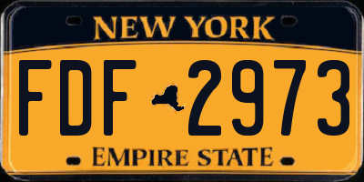 NY license plate FDF2973