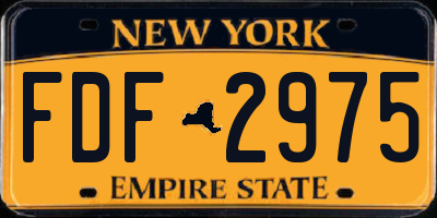 NY license plate FDF2975