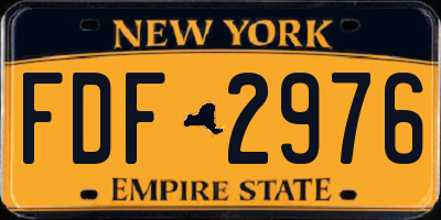 NY license plate FDF2976
