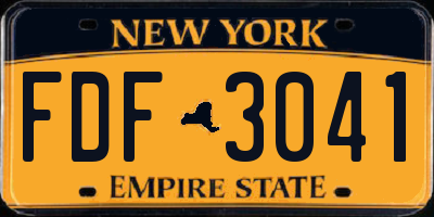 NY license plate FDF3041