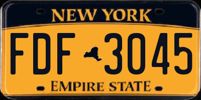 NY license plate FDF3045